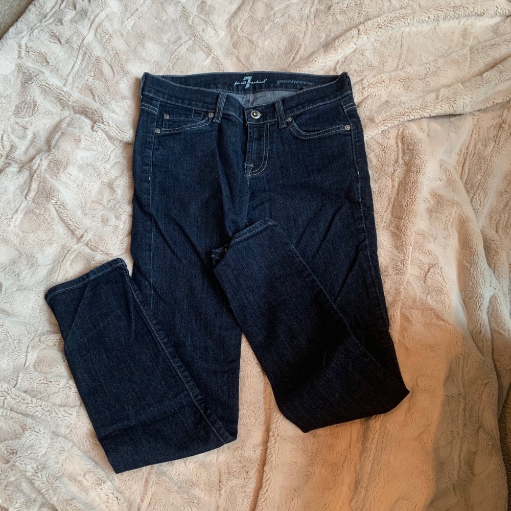 7 for all mankind Guinevere skinny dark jeans; 26